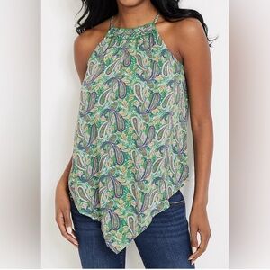 Paisley Green Halter Top